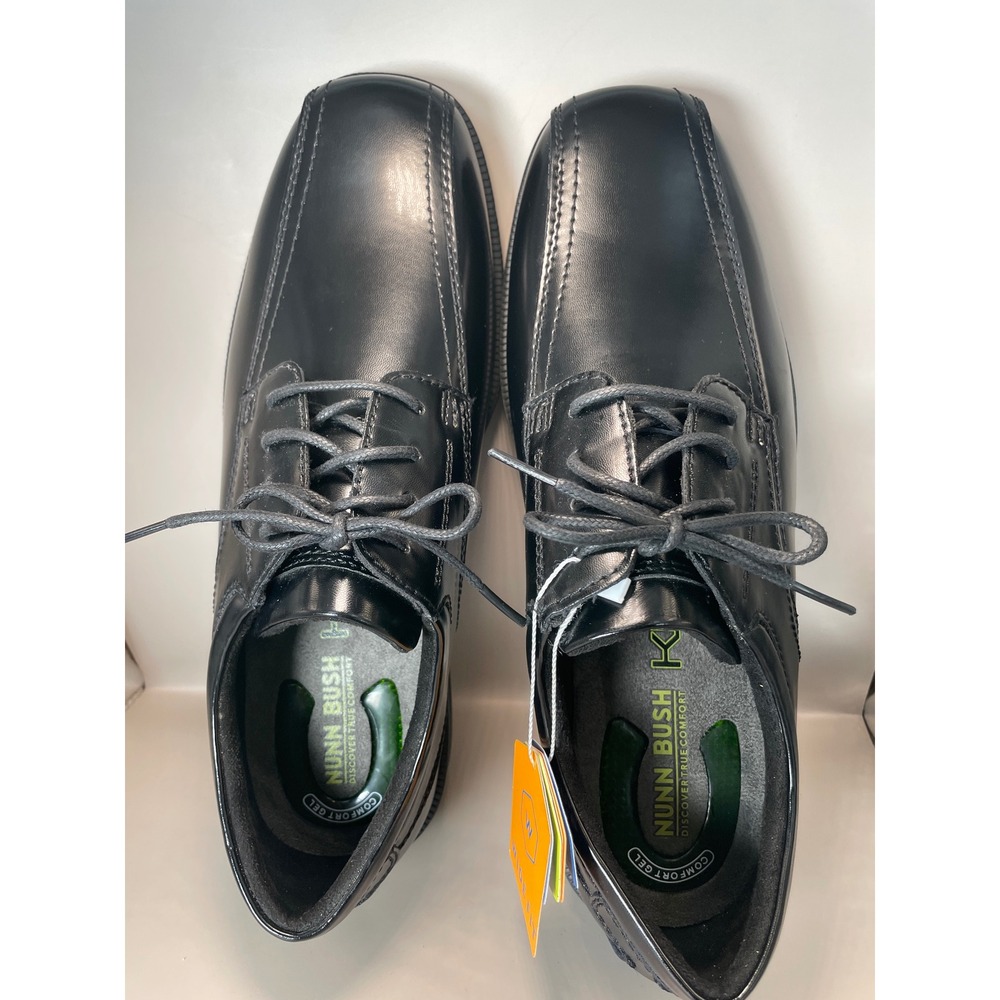 Nunn Bush Kore Mens Black Leather Bicycle Toe Oxford Shoes 11W 84356-001 - Picture 4 of 8